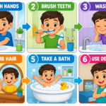 Personal Hygiene Visual Learning Set: 6 Steps to Help Your Child Develop