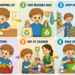 Bộ Học Hình Thói Quen Mua Sắm Thực Phẩm: 6 Bước Giúp Bé Của Bạn