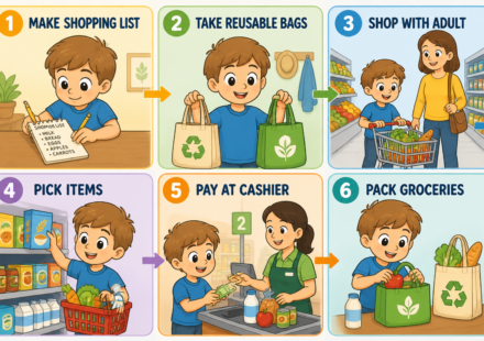 Grocery Shopping Routine Visual Learning Set: 6 Steps to Help Your Child
