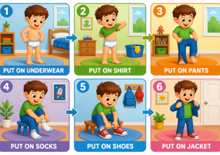 Conjunto Visual de Aprendizaje para Vestirse: 6 Pasos para Ayudar a Tu Hijo a Desarrollarse