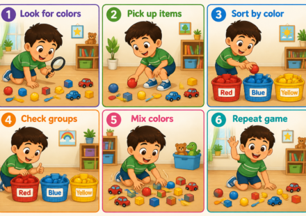 Color Sorting Treasure Hunt: A Fun Learning Through Play Activity